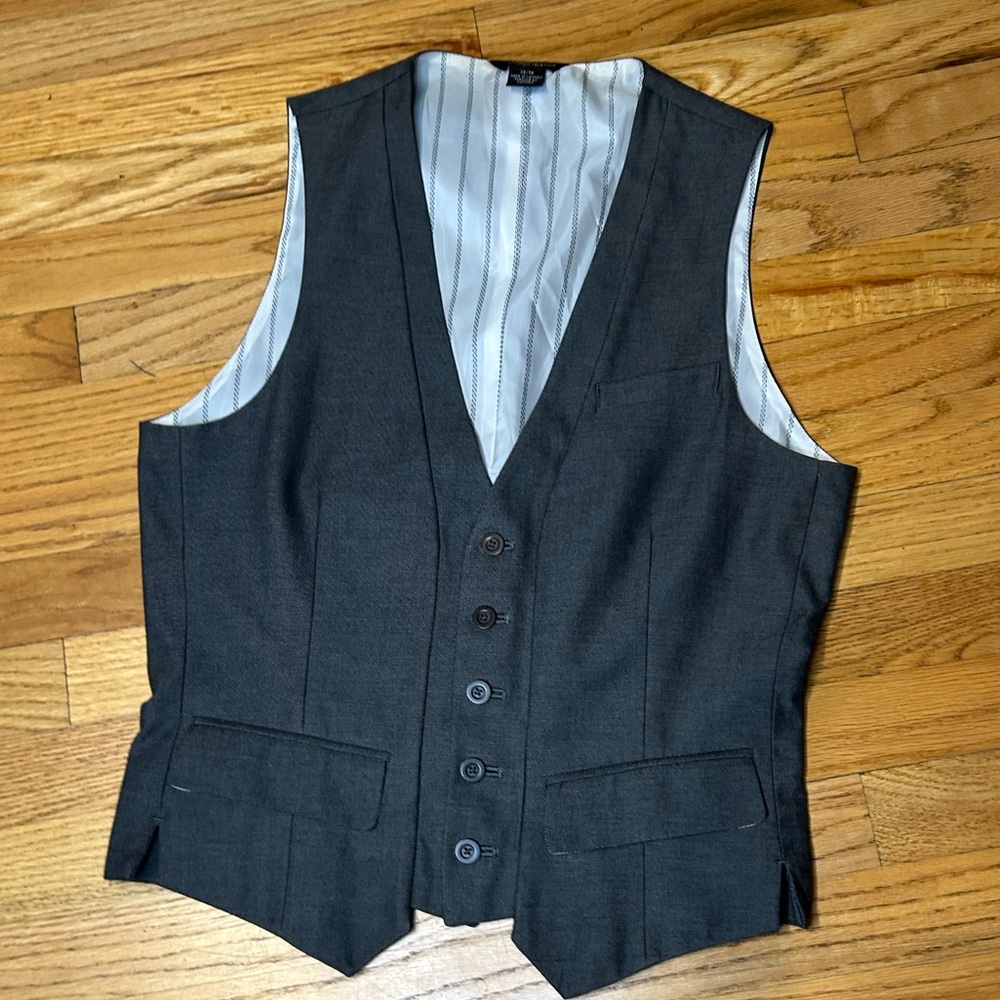 Men’s Guess brand gusit gray tailored fitted festival steampunk vest XS